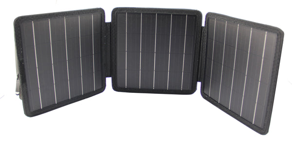 Trag- und faltbares Solar-Ladegerät, 15 Watt mit 2 x USB-Ausgang, A und Type-C Der Allrounder mit extra Tasche für Kabel, Powerbank oder mehr!