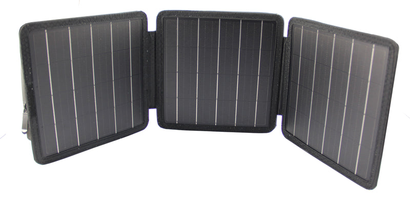 Trag- und faltbares Solar-Ladegerät, 15 Watt mit 2 x USB-Ausgang, A und Type-C Der Allrounder mit extra Tasche für Kabel, Powerbank oder mehr!