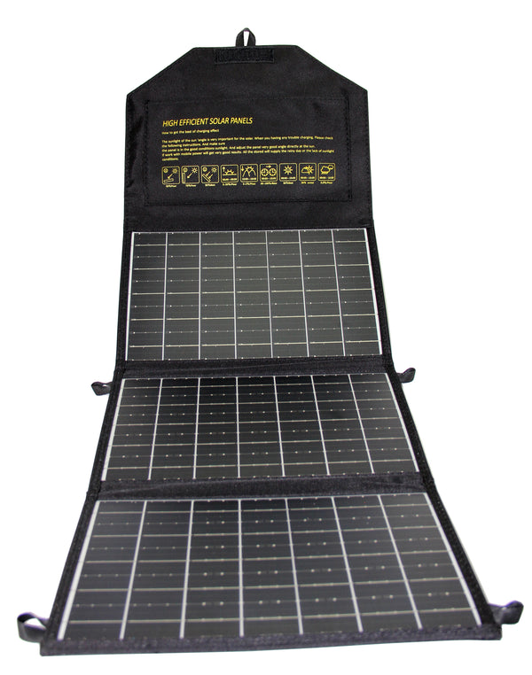 Trag- und faltbares Solar-Ladegerät, 30 Watt, 2 x USB A Extra viel Power! Lädt 2 Geräte gleichzeiting. Schnell und Zuverlässig.
