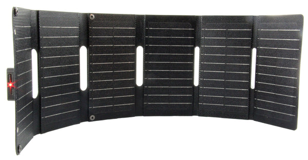 Trag- und faltbares Solar-Ladegerät, 20 Watt Kompakte Abmessungen und trotzdem volle Power dank 6 faltbaren Solarzellen.